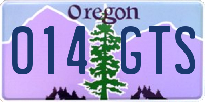 OR license plate 014GTS