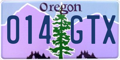 OR license plate 014GTX