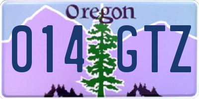 OR license plate 014GTZ