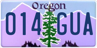 OR license plate 014GUA