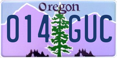OR license plate 014GUC