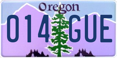 OR license plate 014GUE