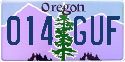 OR license plate 014GUF