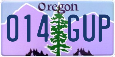 OR license plate 014GUP