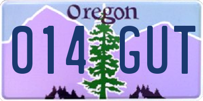 OR license plate 014GUT