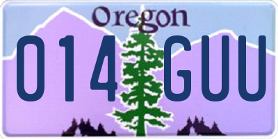 OR license plate 014GUU