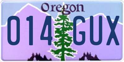 OR license plate 014GUX
