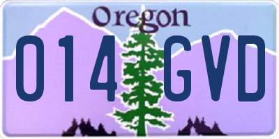 OR license plate 014GVD