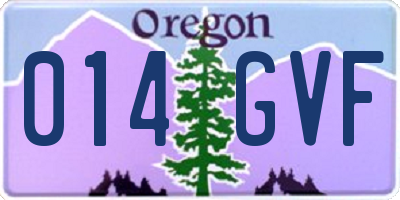 OR license plate 014GVF