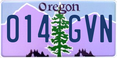 OR license plate 014GVN