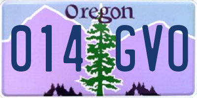 OR license plate 014GVO