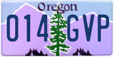 OR license plate 014GVP
