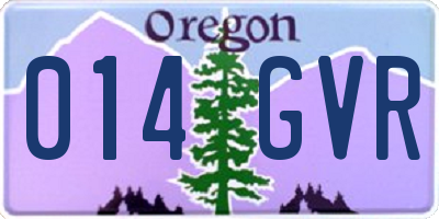 OR license plate 014GVR