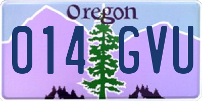 OR license plate 014GVU