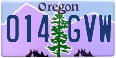 OR license plate 014GVW