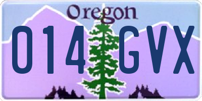 OR license plate 014GVX