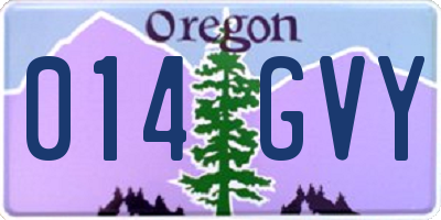 OR license plate 014GVY
