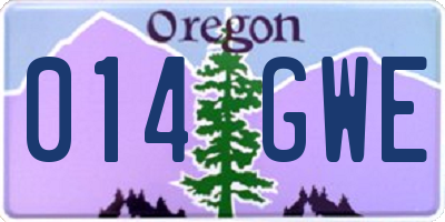 OR license plate 014GWE