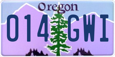 OR license plate 014GWI