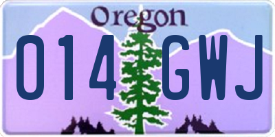 OR license plate 014GWJ