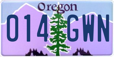 OR license plate 014GWN