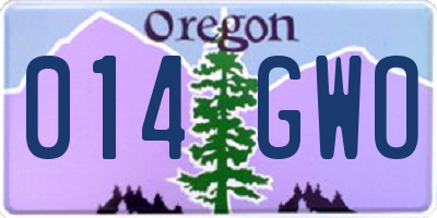 OR license plate 014GWO