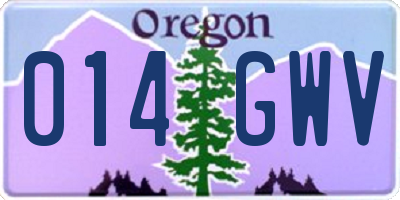OR license plate 014GWV