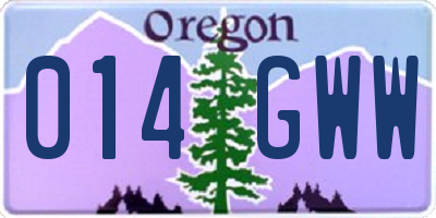 OR license plate 014GWW