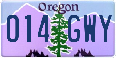 OR license plate 014GWY