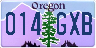 OR license plate 014GXB
