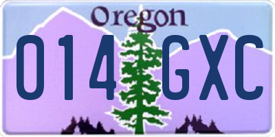 OR license plate 014GXC