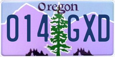 OR license plate 014GXD