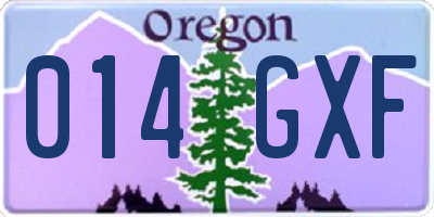 OR license plate 014GXF