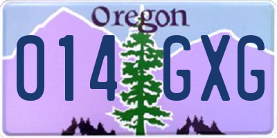 OR license plate 014GXG