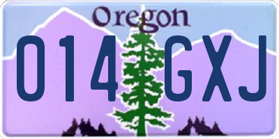 OR license plate 014GXJ