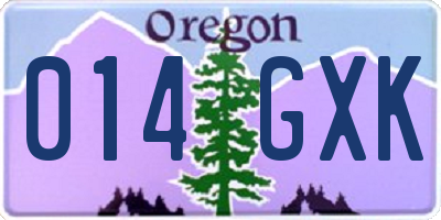 OR license plate 014GXK
