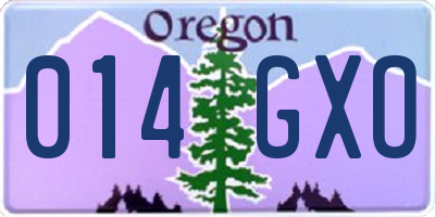 OR license plate 014GXO
