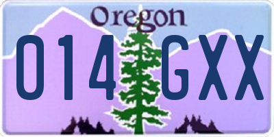 OR license plate 014GXX