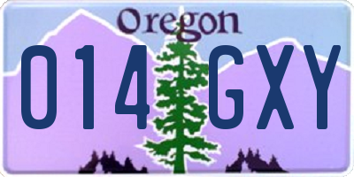 OR license plate 014GXY