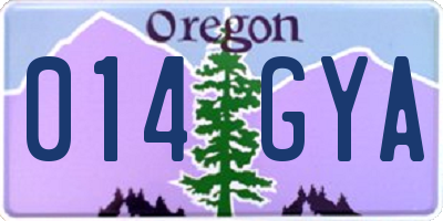 OR license plate 014GYA
