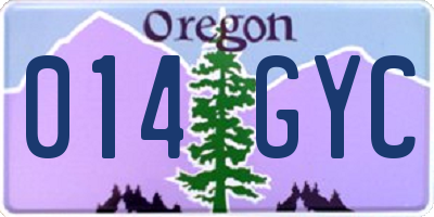 OR license plate 014GYC