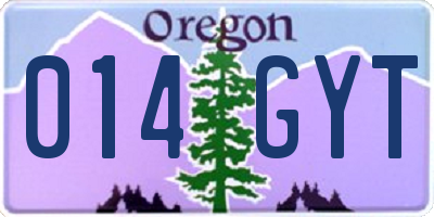 OR license plate 014GYT