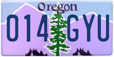 OR license plate 014GYU