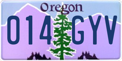 OR license plate 014GYV