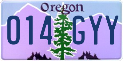 OR license plate 014GYY