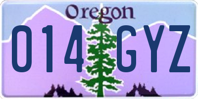 OR license plate 014GYZ