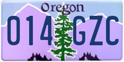 OR license plate 014GZC