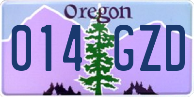 OR license plate 014GZD