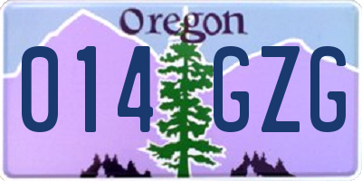 OR license plate 014GZG