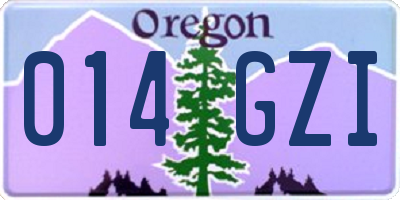 OR license plate 014GZI